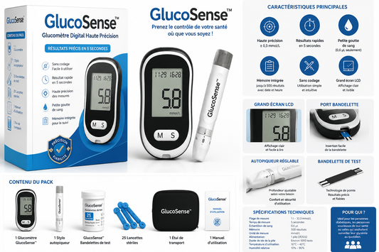 GlucoSense - Glucomètre Digital Intelligent de Haute Précision